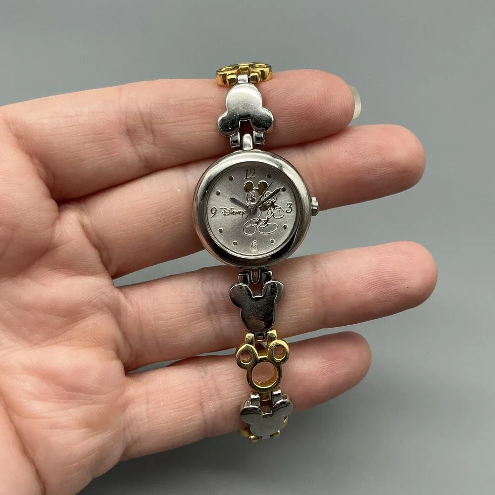 Disney SII Womens Watch 22mm Mickey Mouse Dial Two Tone New Battery 6.75